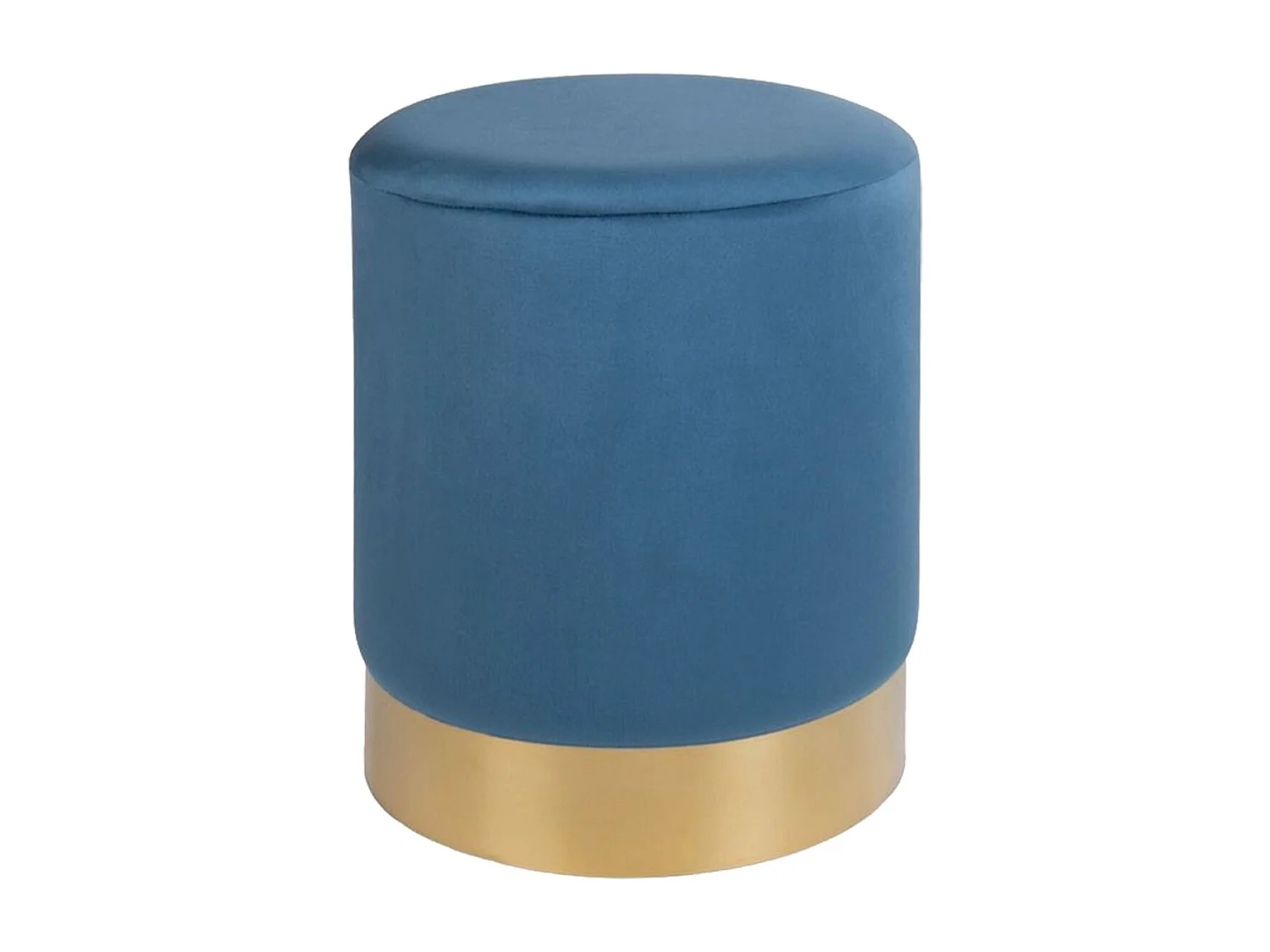 Pouf en velours et métal doré