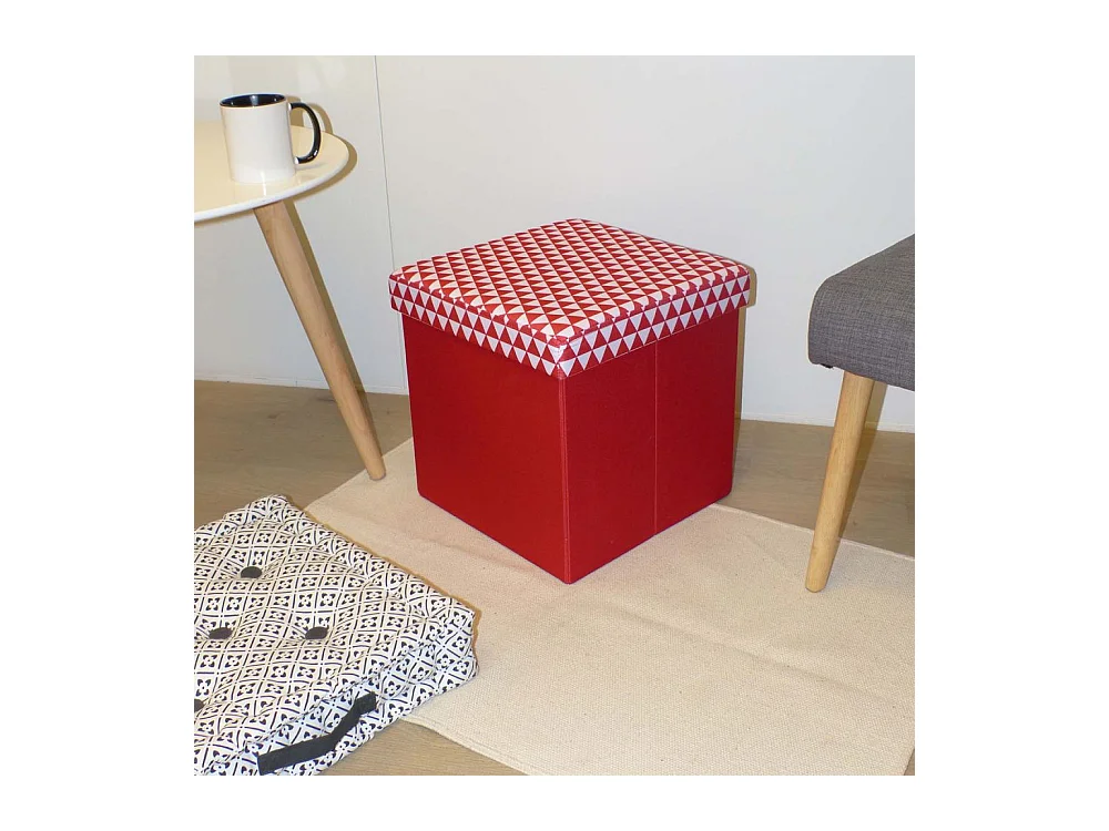 Pouf coffre carré pliable scandinave
