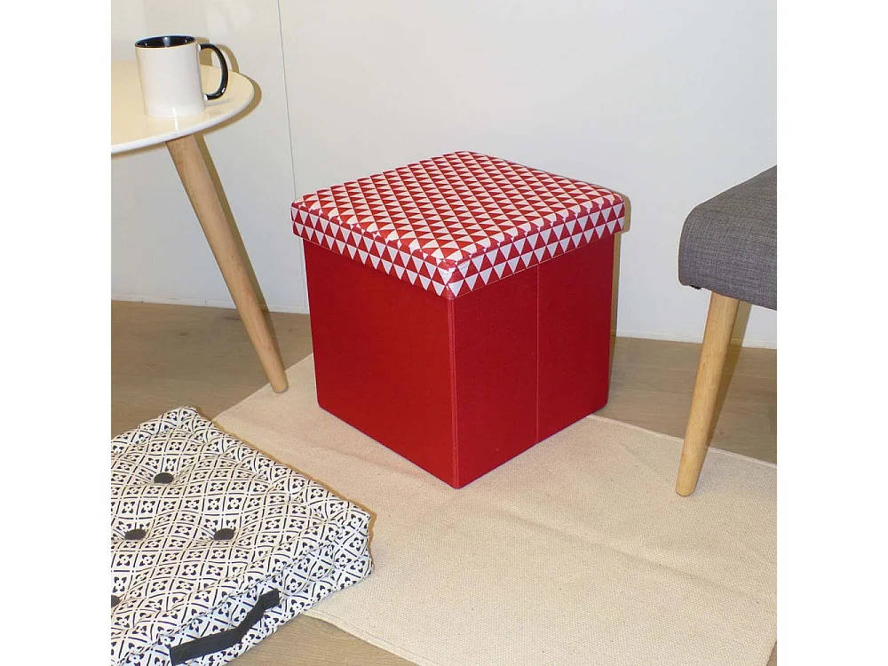 Pouf coffre carré pliable scandinave