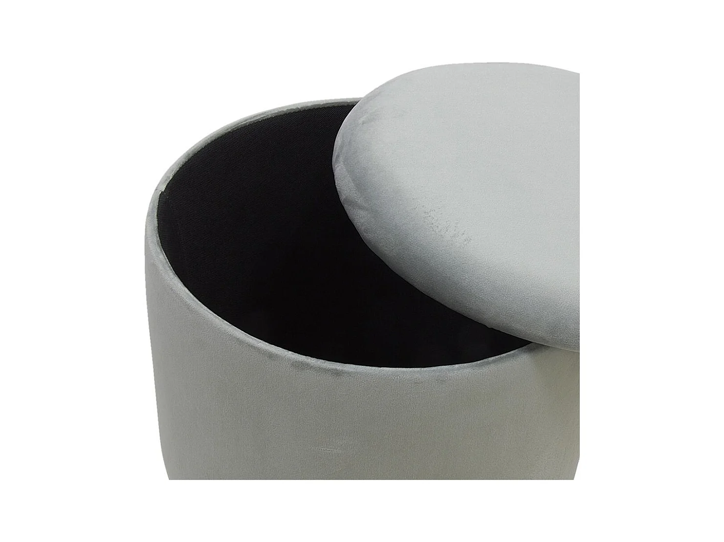 Pouf coffre en velours et métal Gris/Or