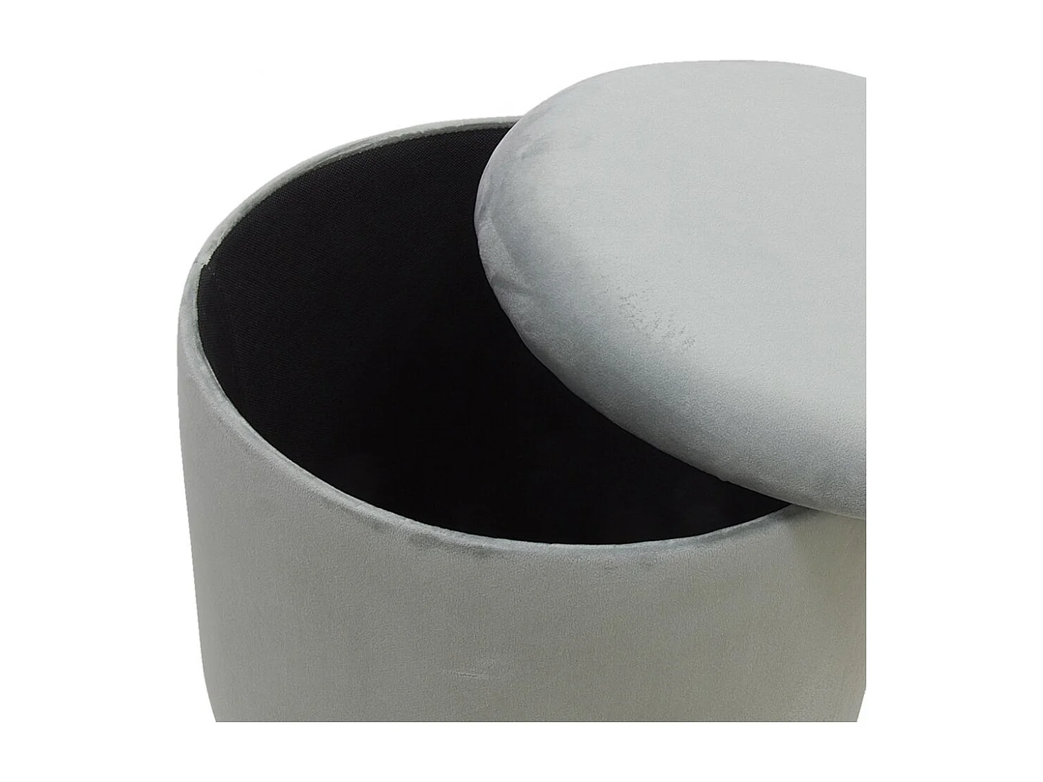 Pouf coffre en velours et métal Gris/Or