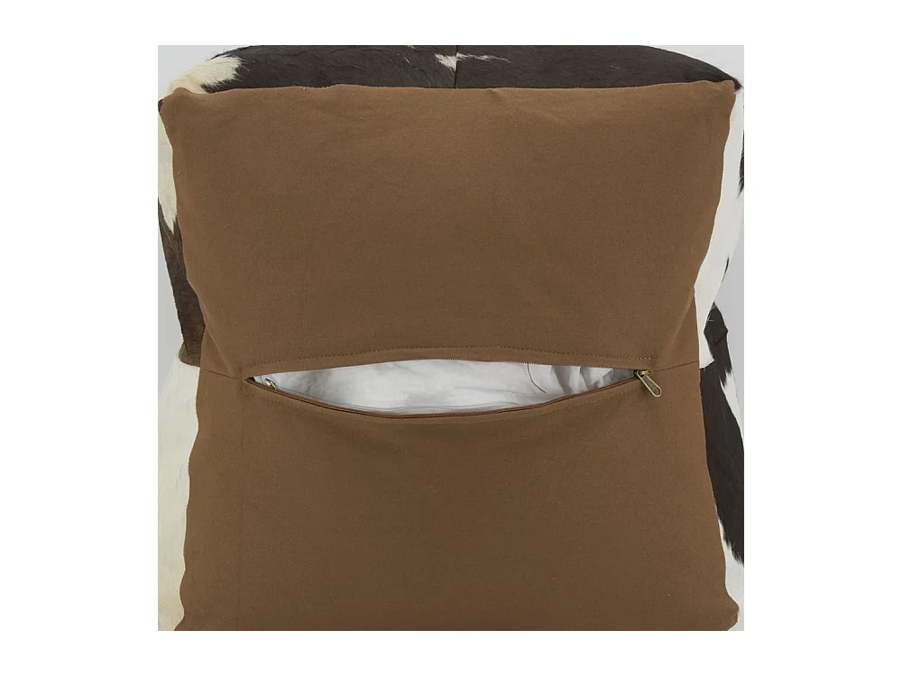 Pouf carré en peau de vache véritable