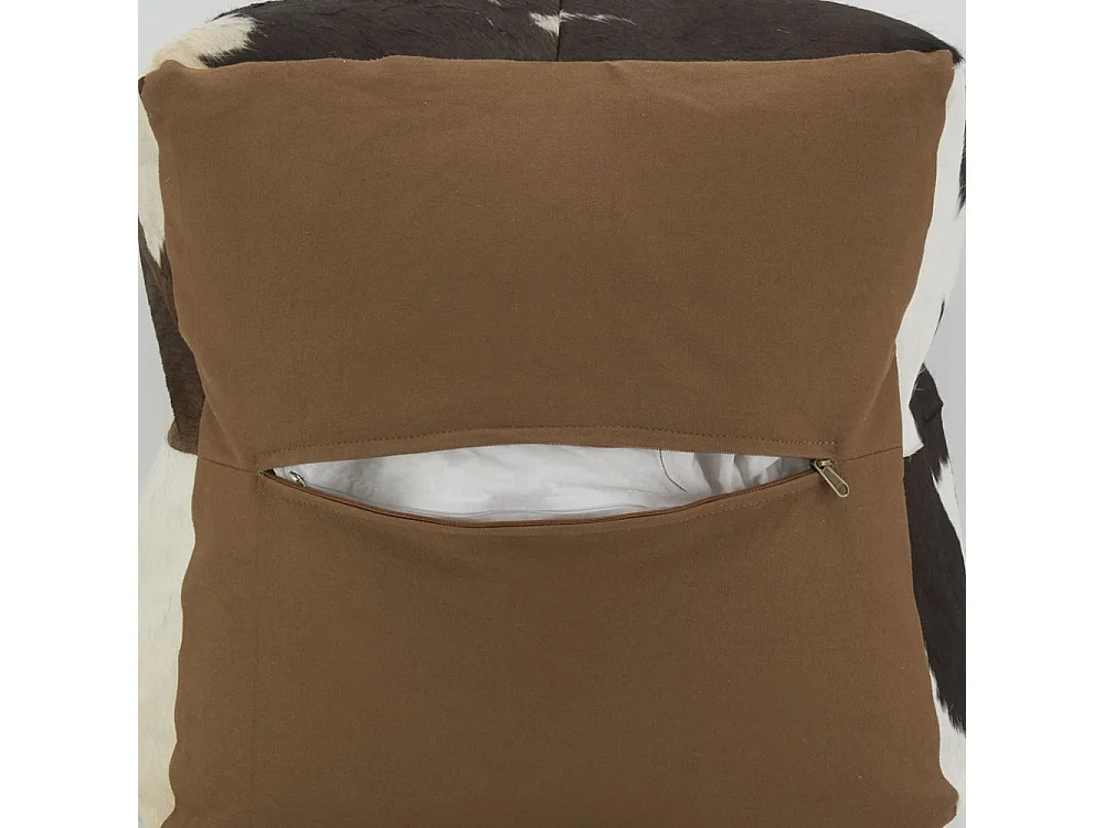 Pouf carré en peau de vache véritable