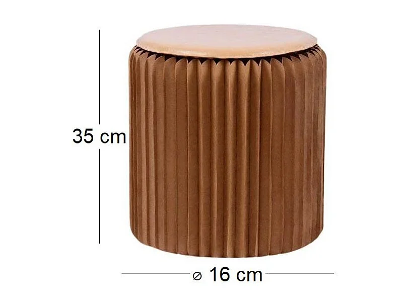 Pouf design en carton plié 35 cm