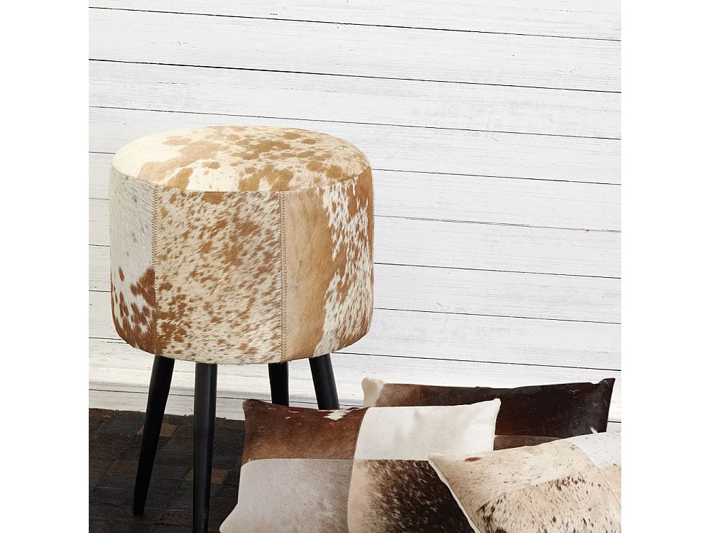 Tabouret en peau de vache
