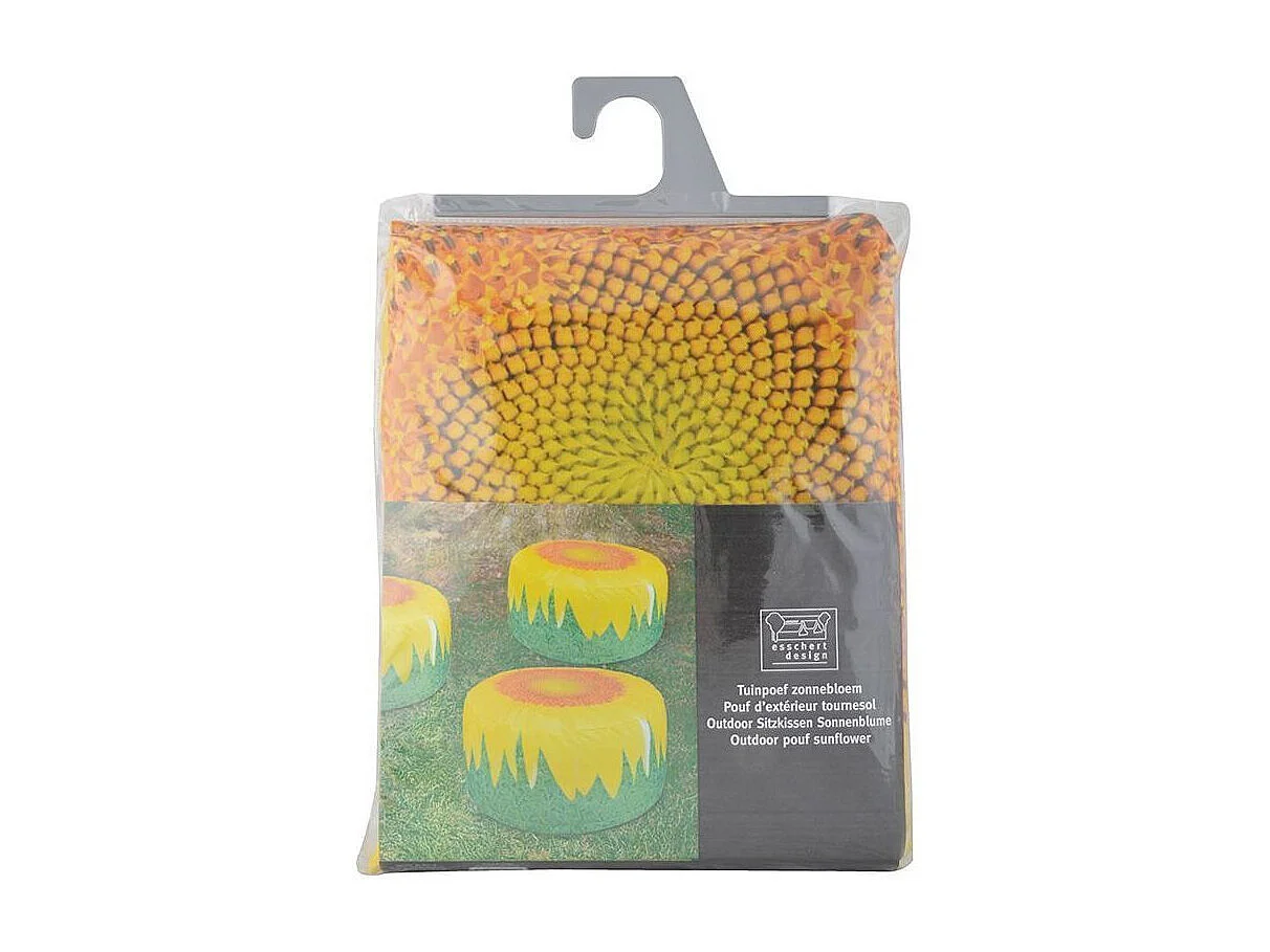 Pouf extérieur avec imprimé déco Tournesol