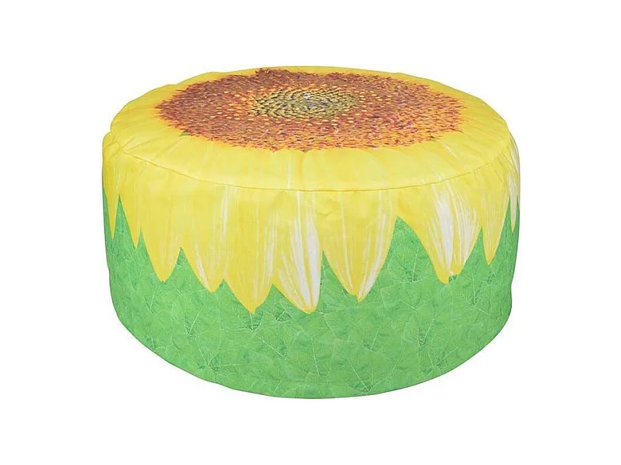 Puff de exterior con estampado de girasoles