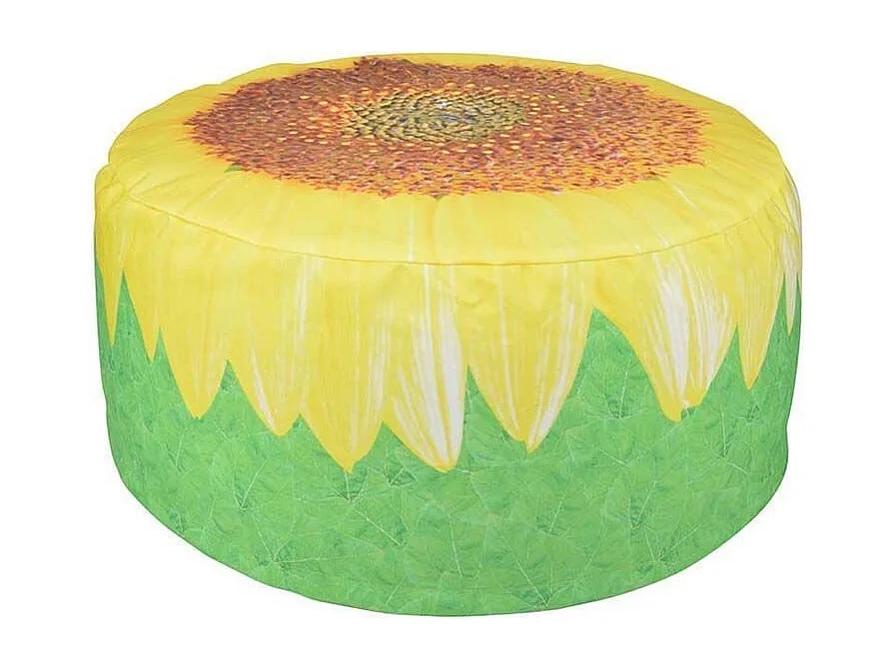 Pouf extérieur avec imprimé déco Tournesol