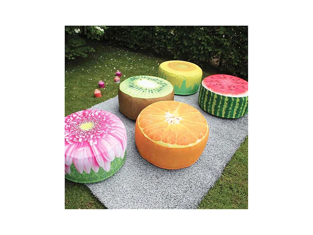 Pouf extérieur avec imprimé déco Tournesol