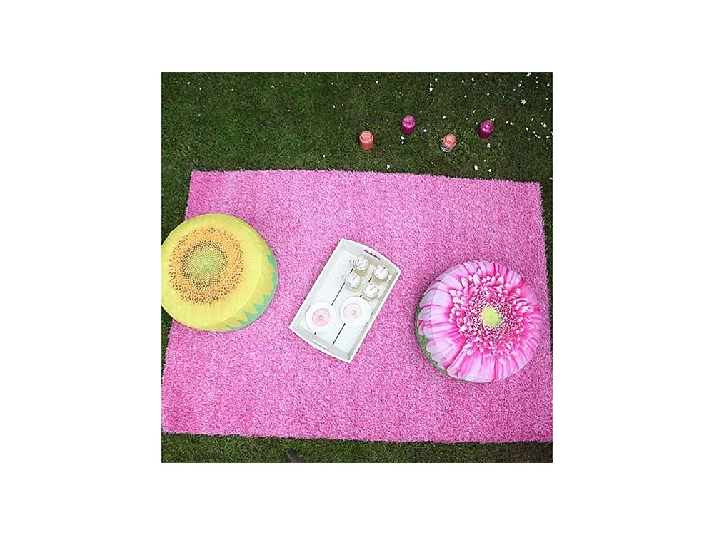 Pouf extérieur avec imprimé déco Tournesol