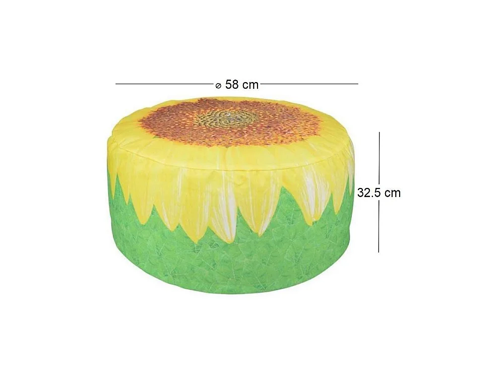 Pouf extérieur avec imprimé déco Tournesol