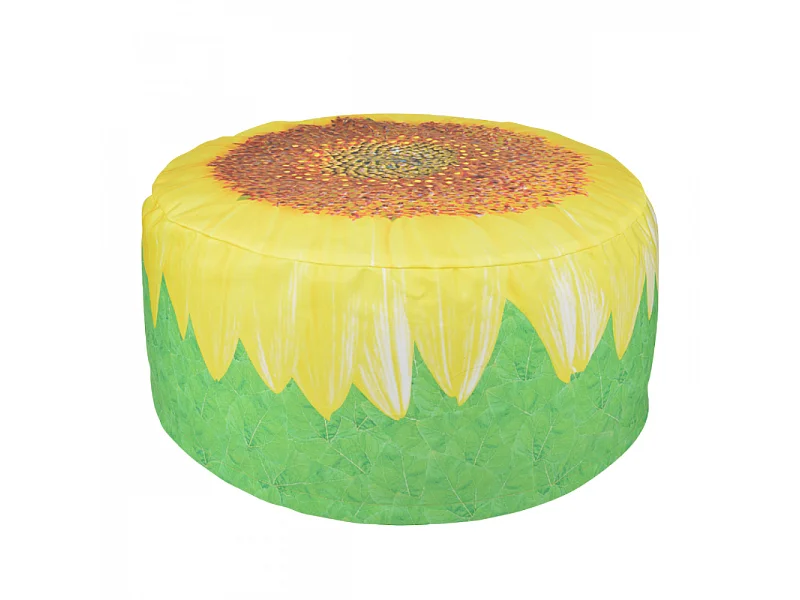 Pouf extérieur avec imprimé déco Tournesol