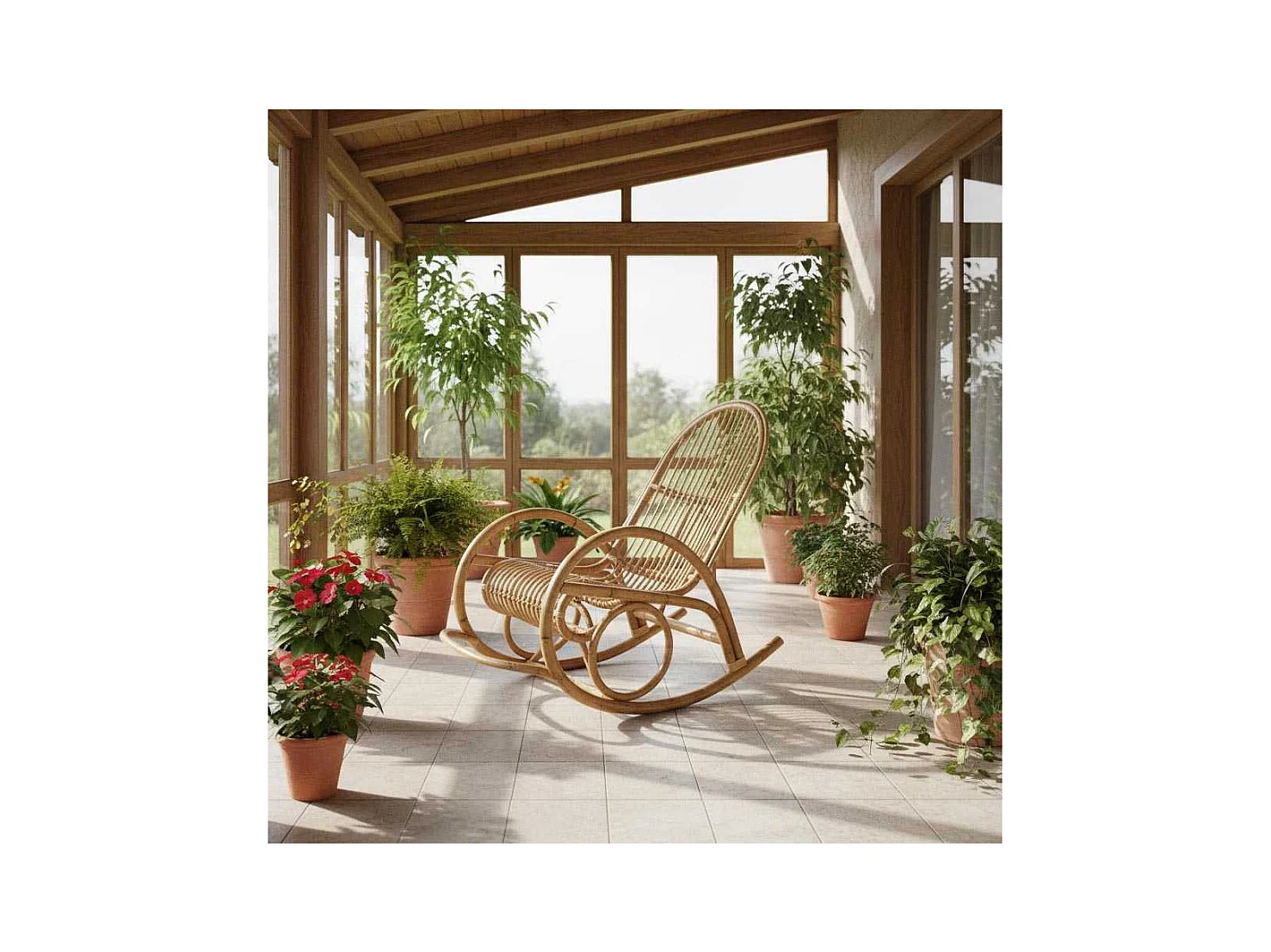 Fauteuil Rocking-chair en manau Non écorcé