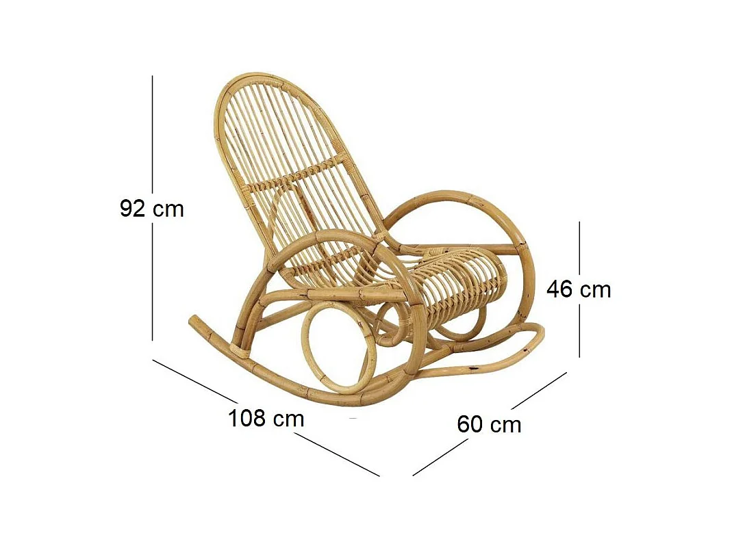 Fauteuil Rocking-chair en manau Non écorcé