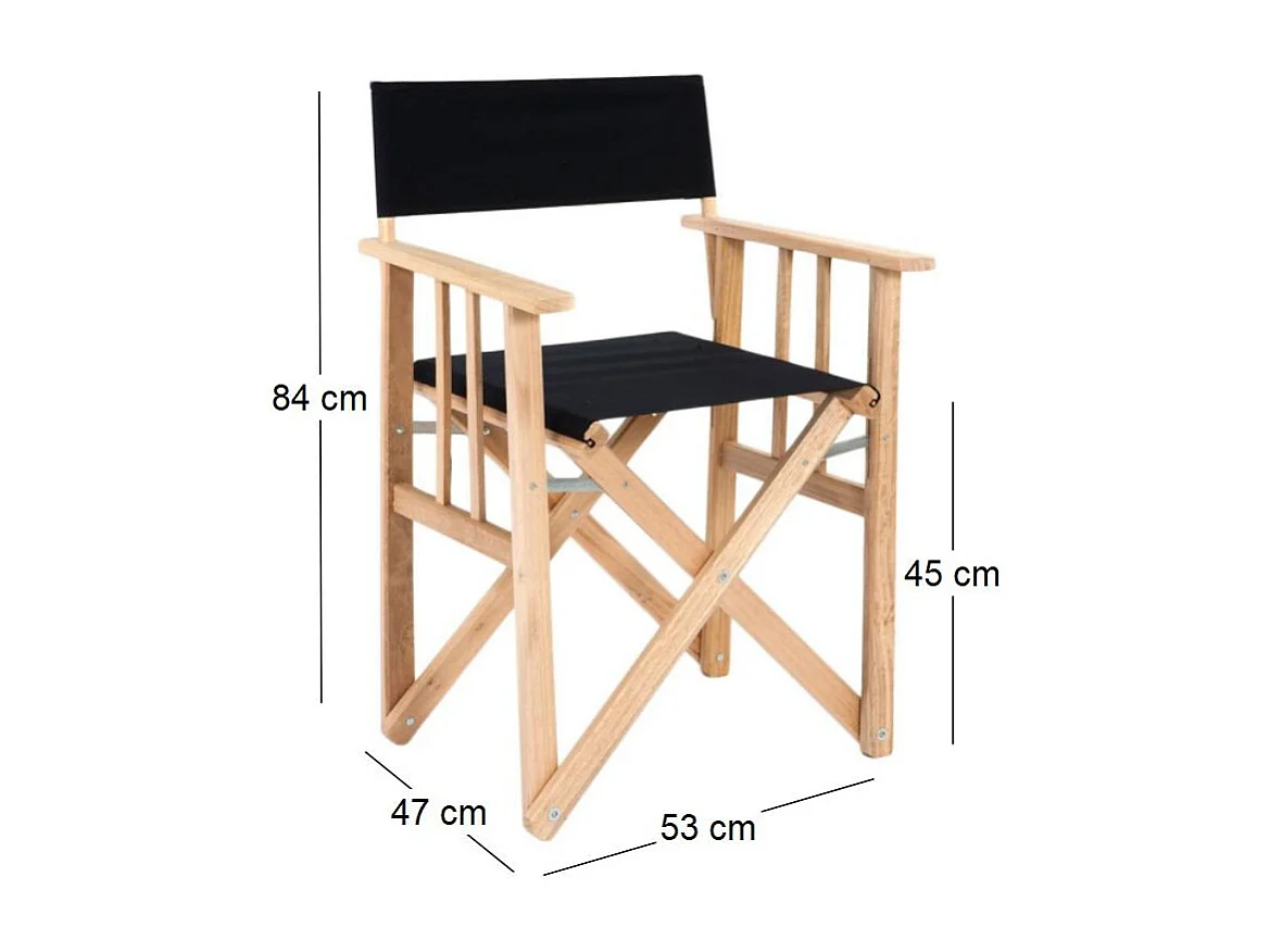 Fauteuil metteur en scène en eucalyptus (noir) Noir