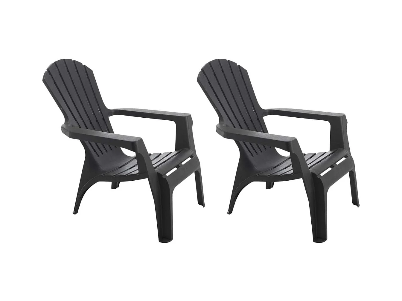 Fauteuil Adirondack en résine polypropylène (Lot de 2)