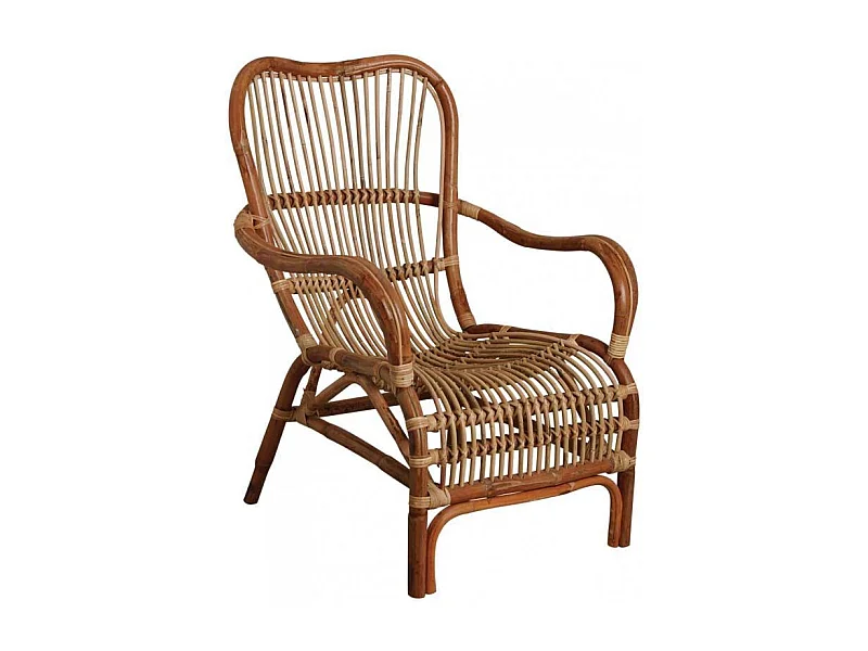 Fauteuil en rotin antique Leon