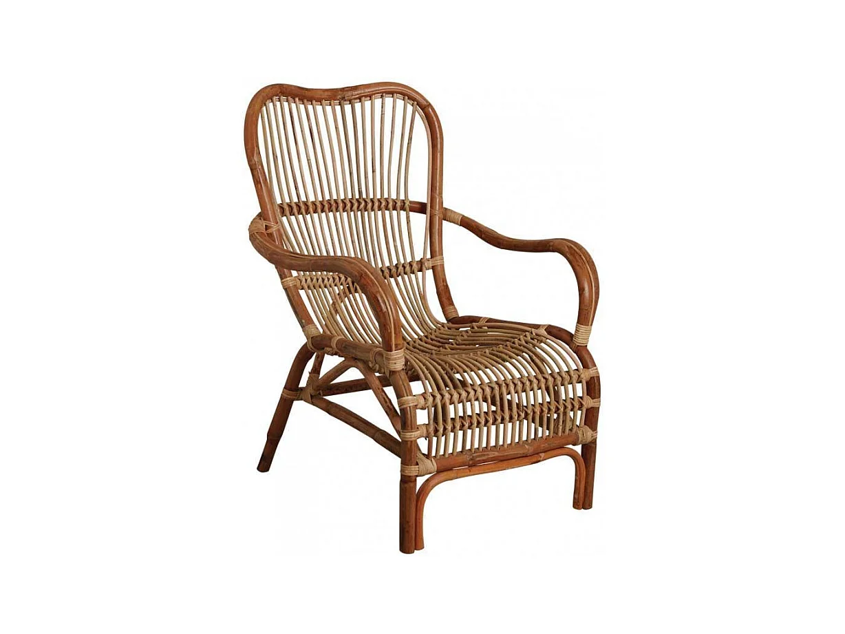 Fauteuil en rotin antique Leon