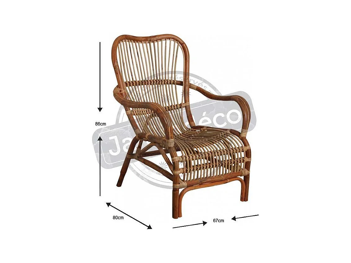 Fauteuil en rotin antique Leon