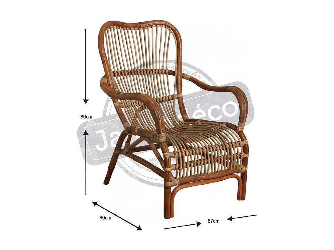 Fauteuil en rotin antique Leon