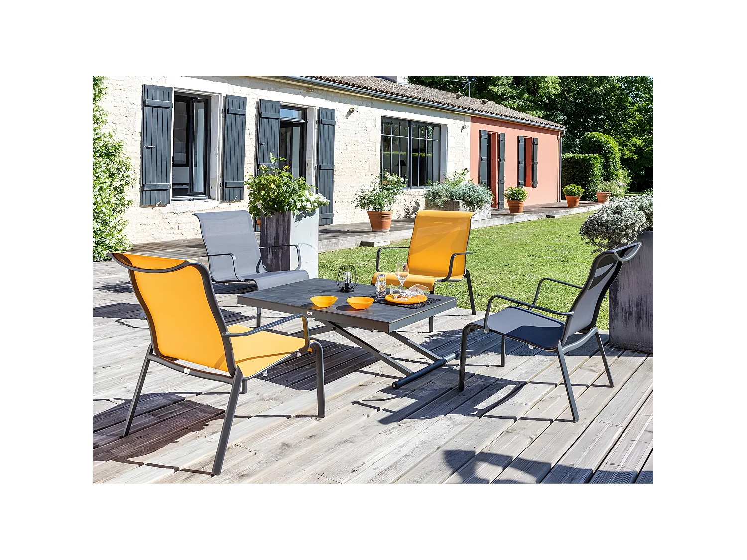 Fauteuils lounge pour l'extérieur en aluminium Cauro (Lot de 2)