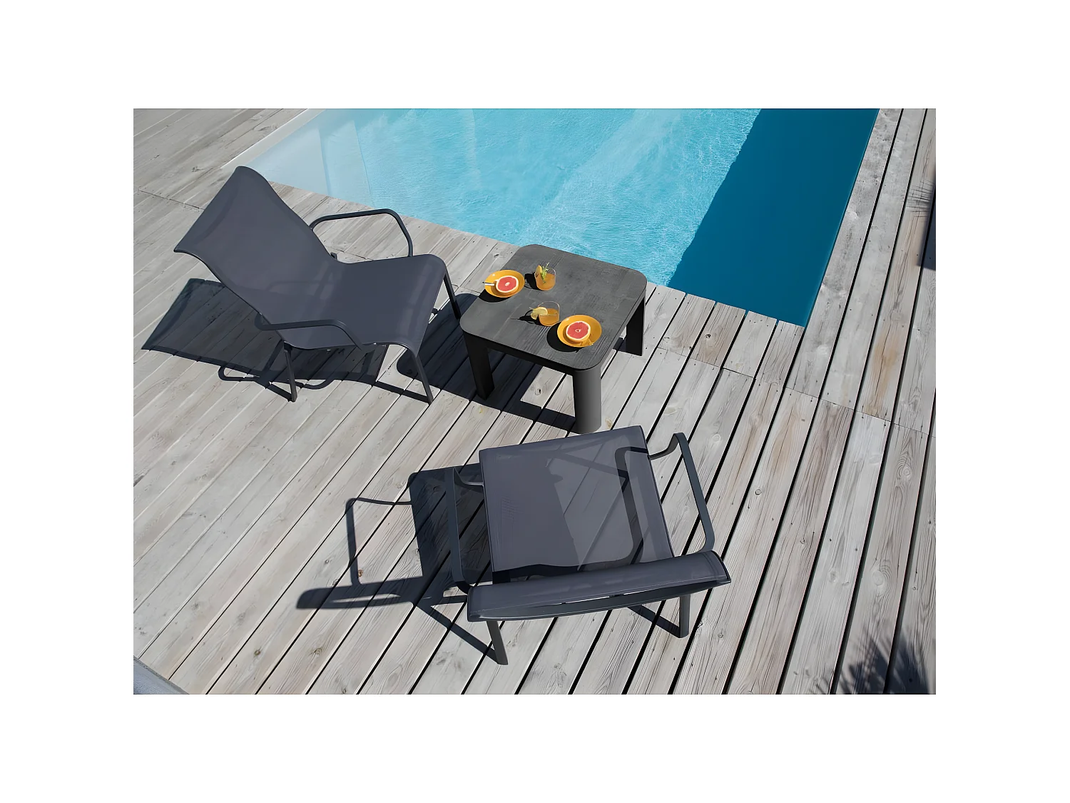 Fauteuils lounge pour l'extérieur en aluminium Cauro (Lot de 2)