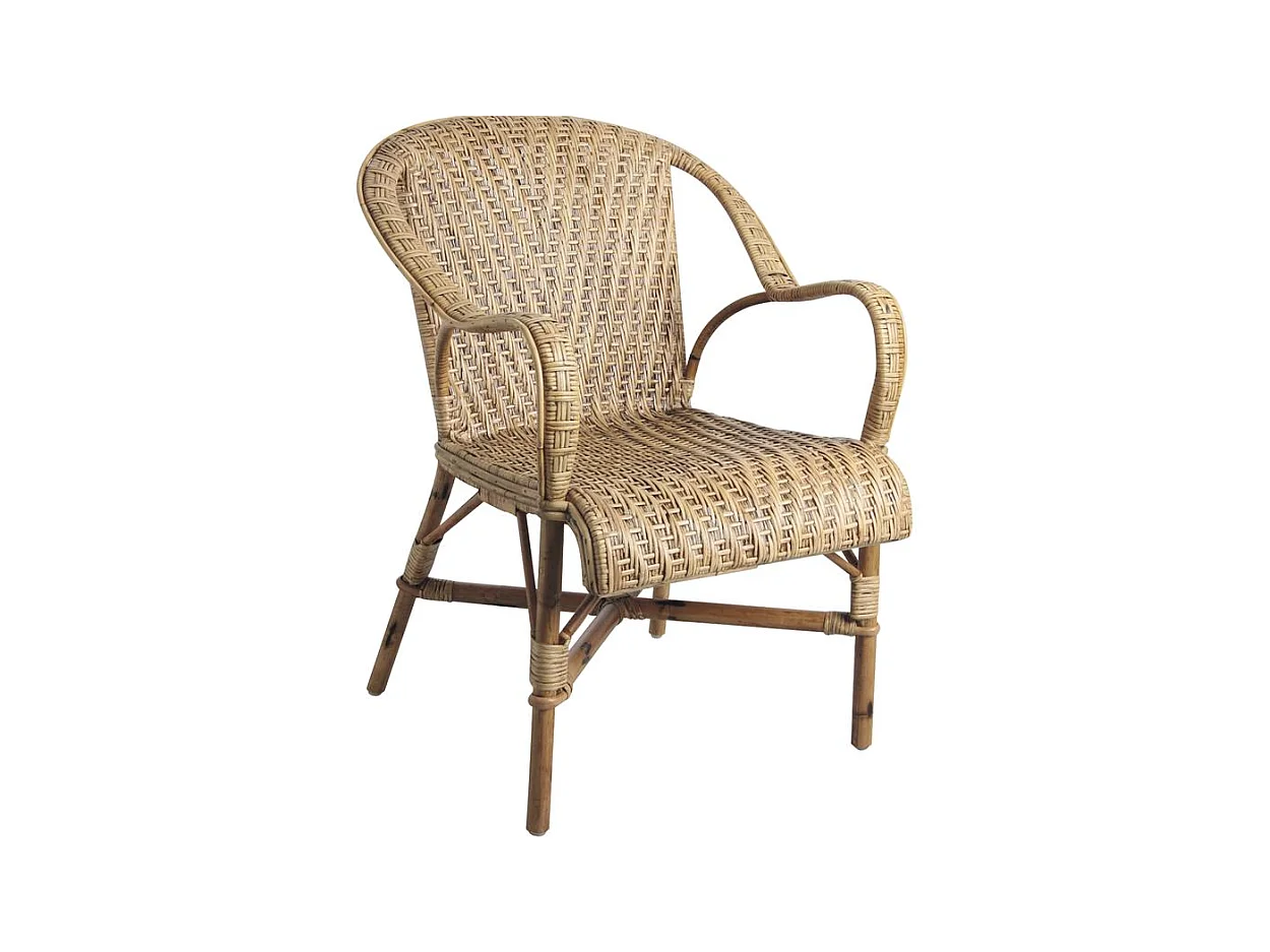 Fauteuil rotin ancien Belle époque