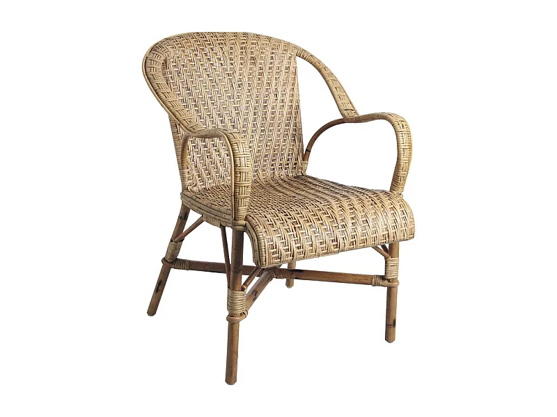 Fauteuil rotin ancien Belle époque