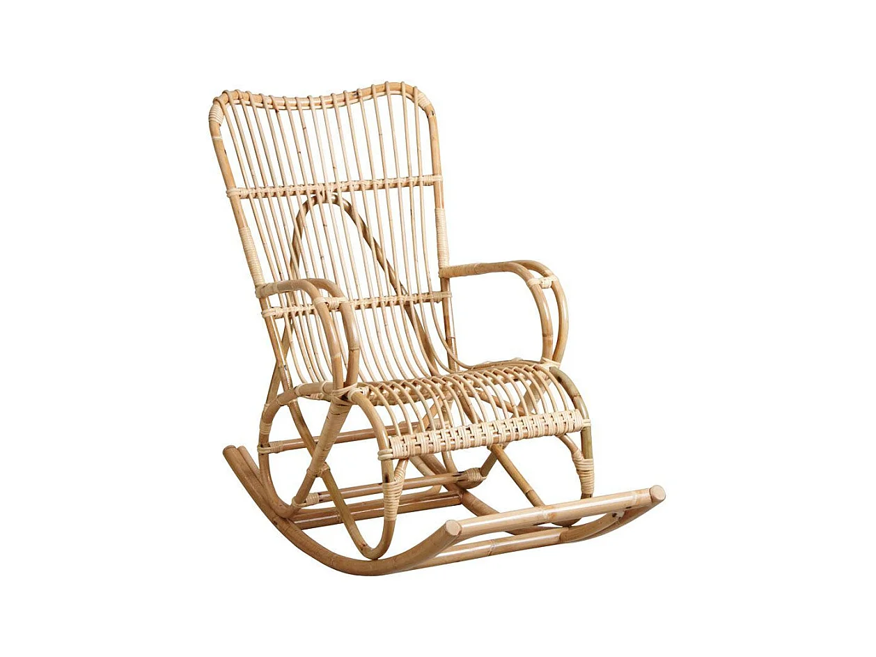 Fauteuil à bascule en manau naturel