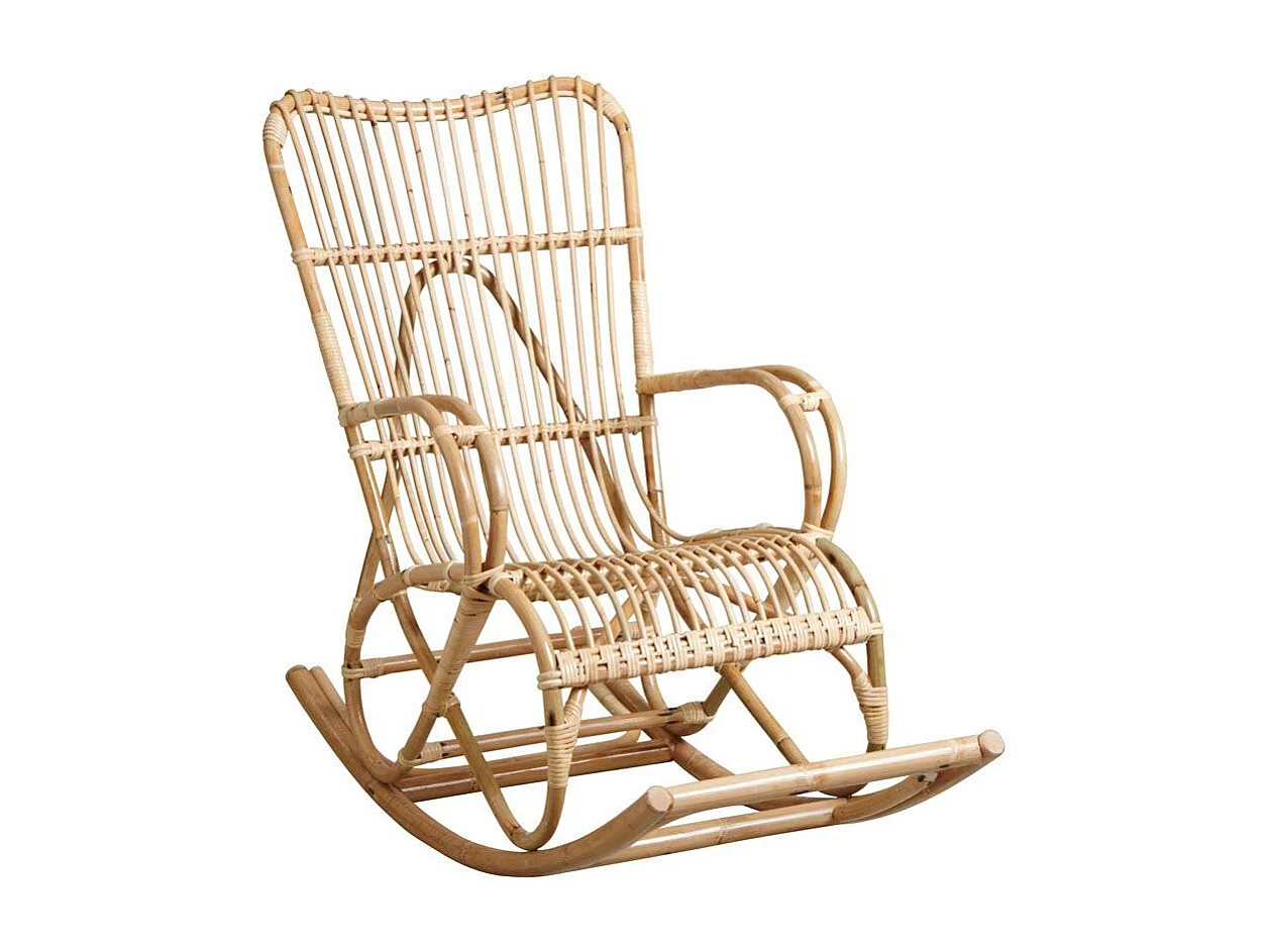 Fauteuil à bascule en manau naturel