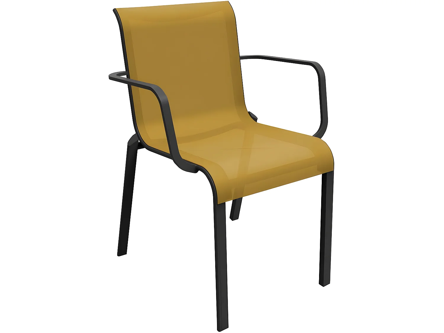 Fauteuils pour l'extérieur en aluminium Cauro (Lot de 2) Graphite et moutarde