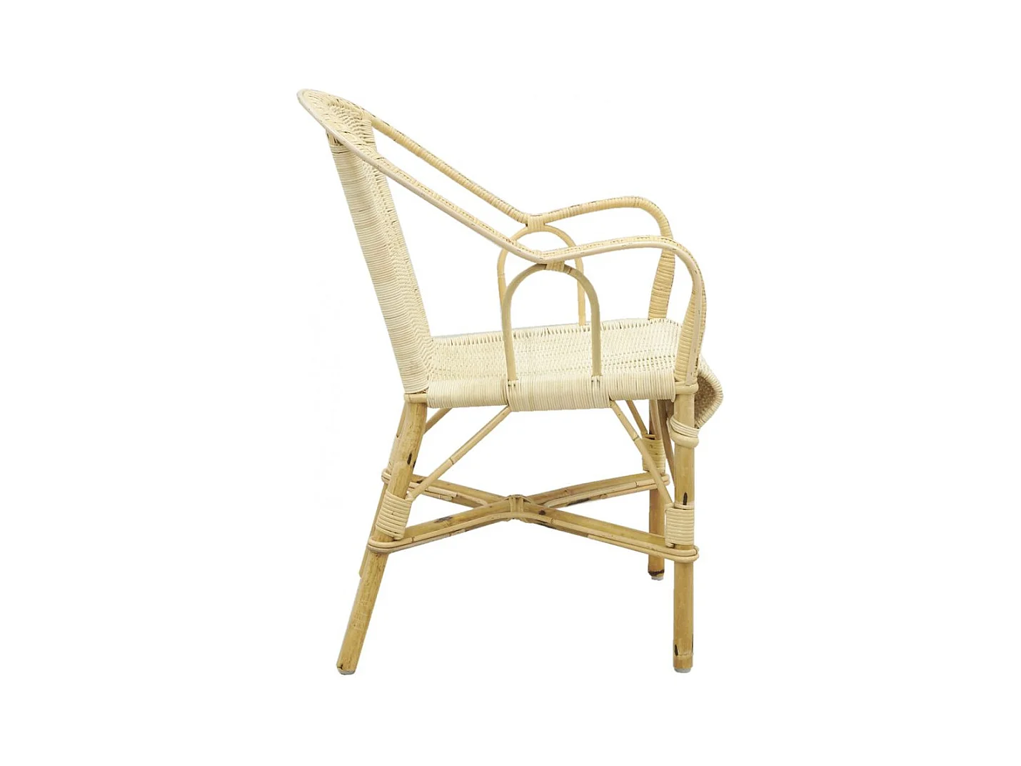 Fauteuil crapaud en manau et moelle de rotin naturelle