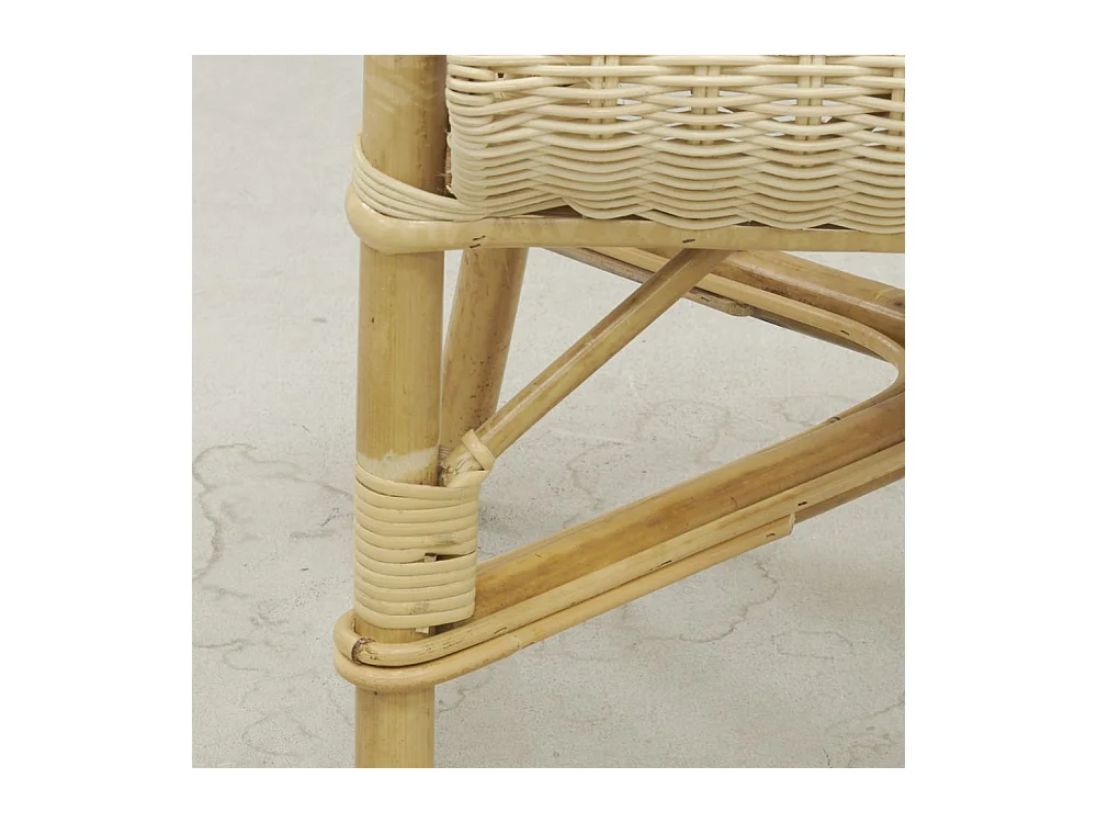 Fauteuil crapaud en manau et moelle de rotin naturelle