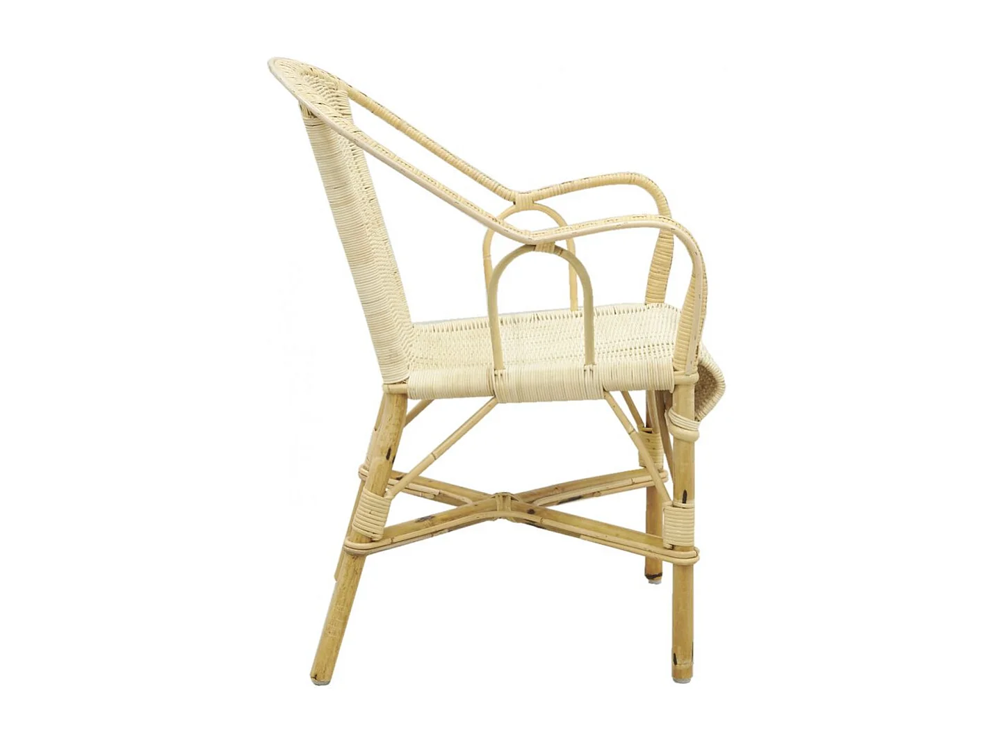 Fauteuil crapaud en manau et moelle de rotin naturelle