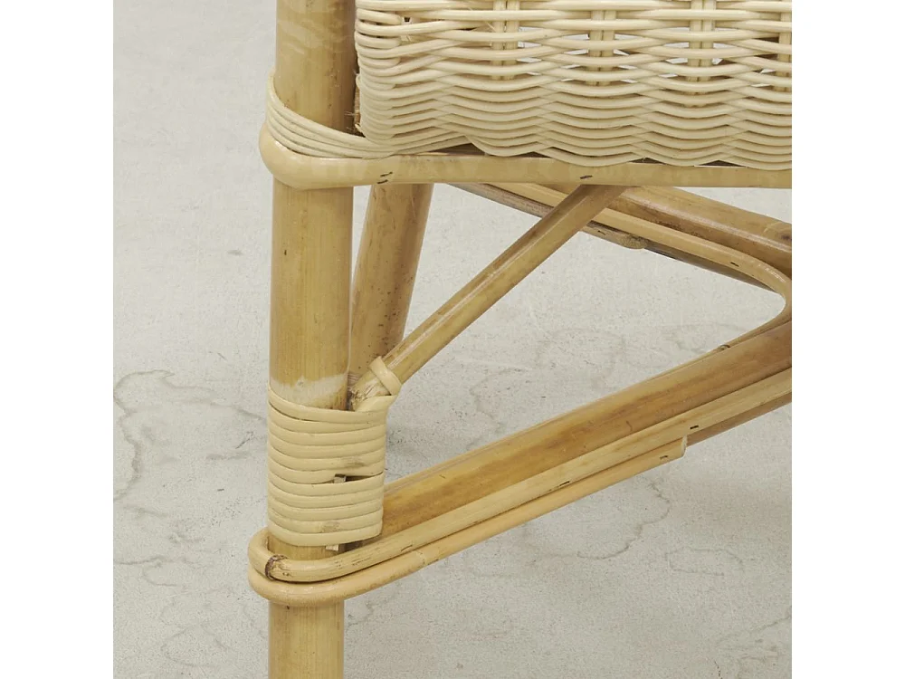 Fauteuil crapaud en manau et moelle de rotin naturelle