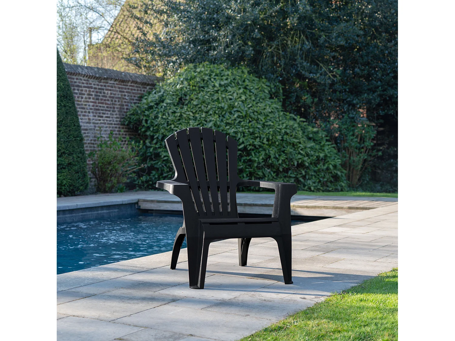 Fauteuil Adirondack de Jardin en Résine Empilable Anthracite