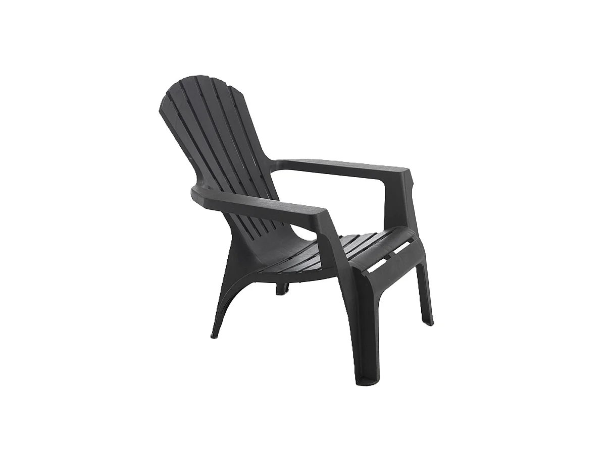 Fauteuil Adirondack de Jardin en Résine Empilable Anthracite