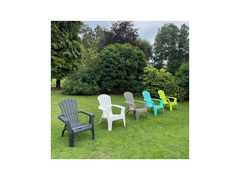 Fauteuil Adirondack de Jardin en Résine Empilable Anthracite