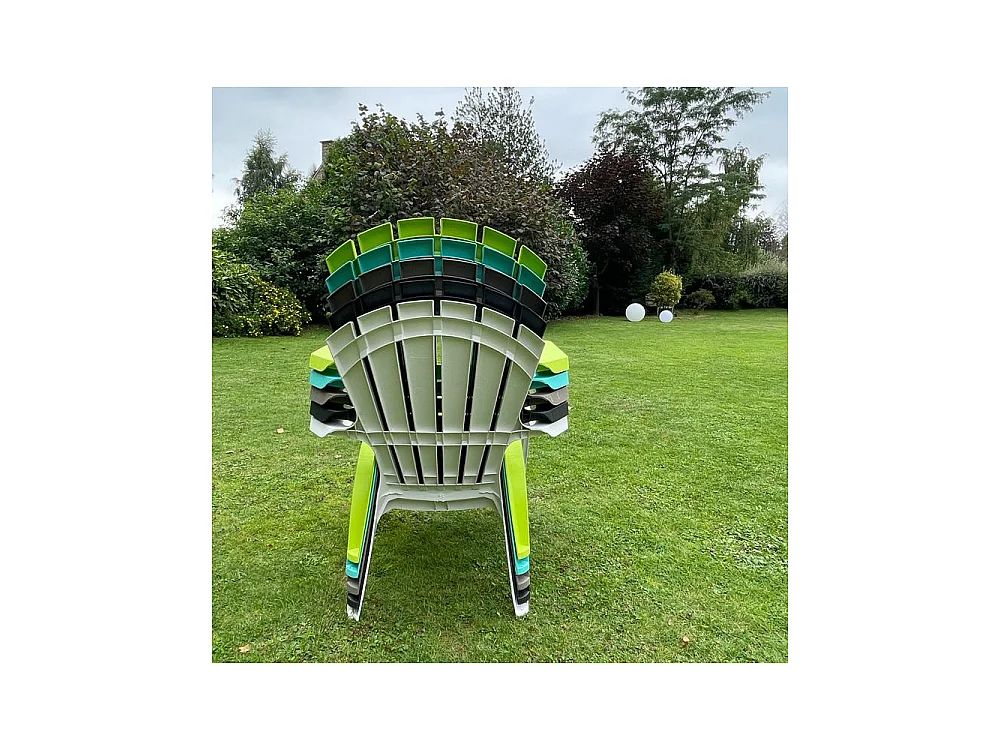 Fauteuil Adirondack de Jardin en Résine Empilable Anthracite