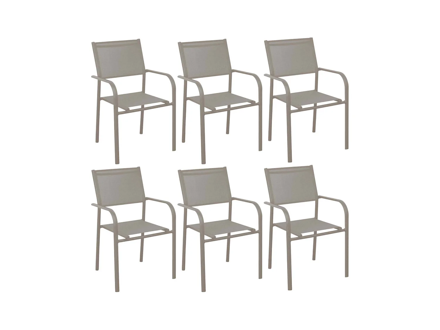 Fauteuil en aluminium Duca (Lot de 6) Crème