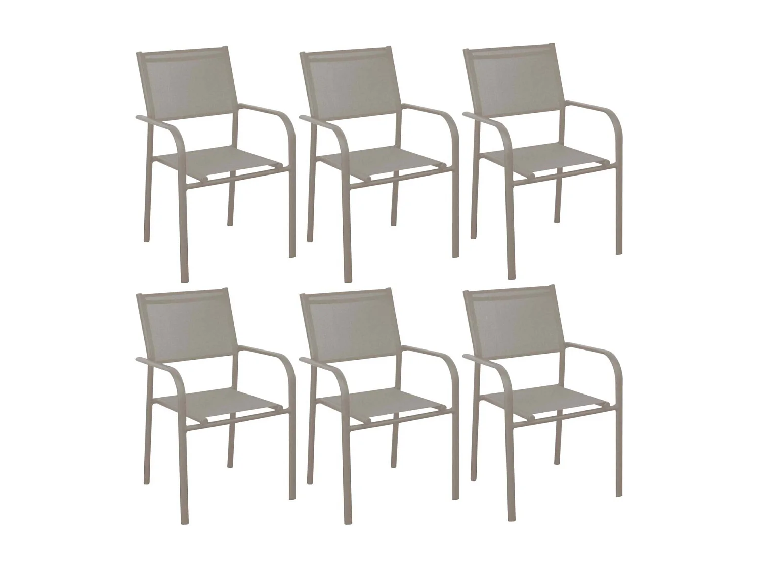 Fauteuil en aluminium Duca (Lot de 6) Crème