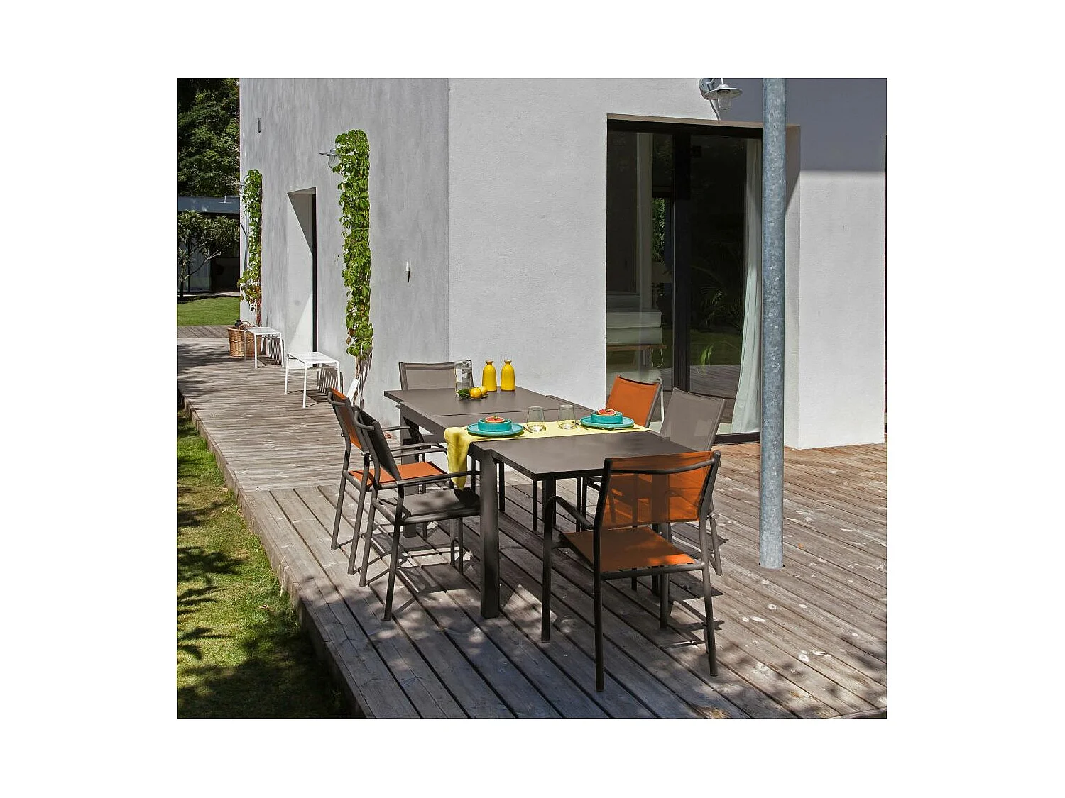 Fauteuil en aluminium Duca (Lot de 6) Crème