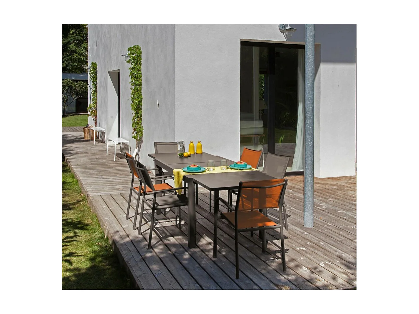 Fauteuil en aluminium Duca (Lot de 6) Crème