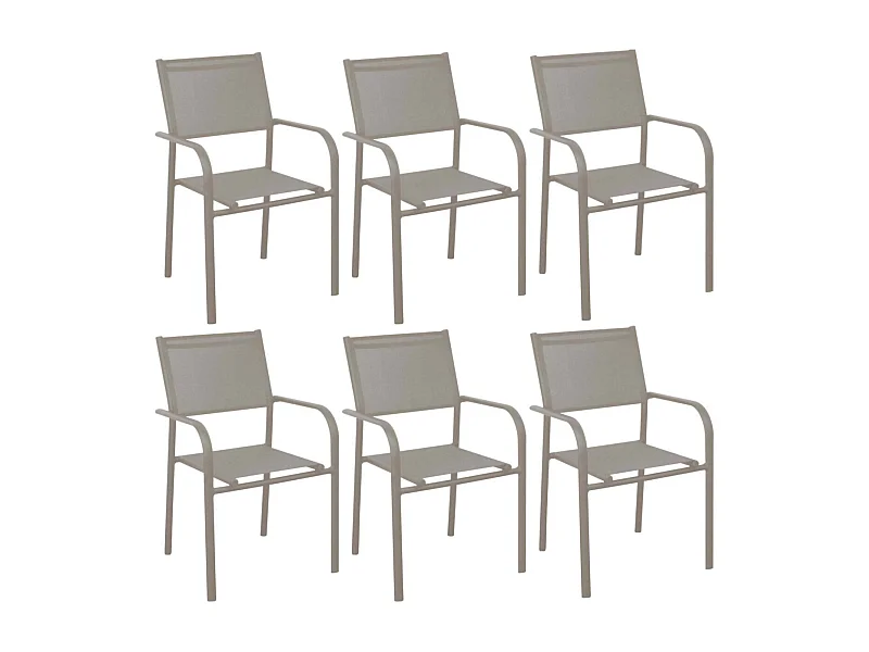 Fauteuil en aluminium Duca (Lot de 6) Crème
