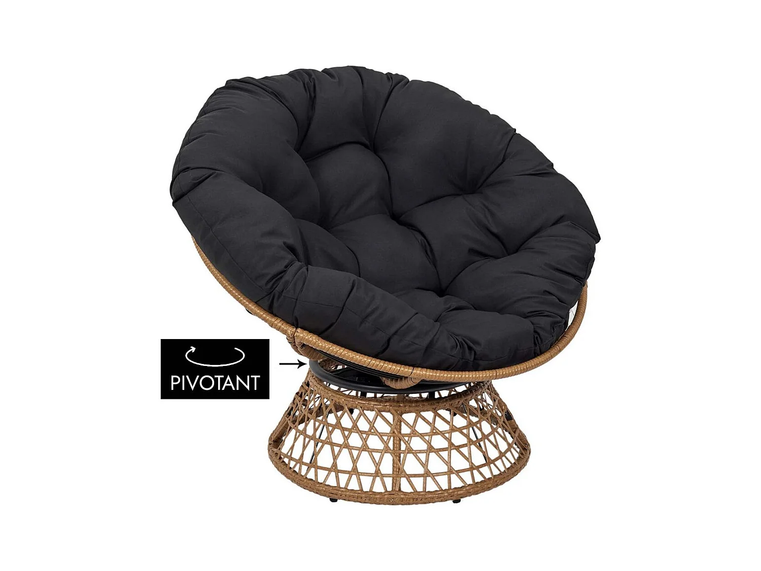 Fauteuil Cancun Noir, Marron