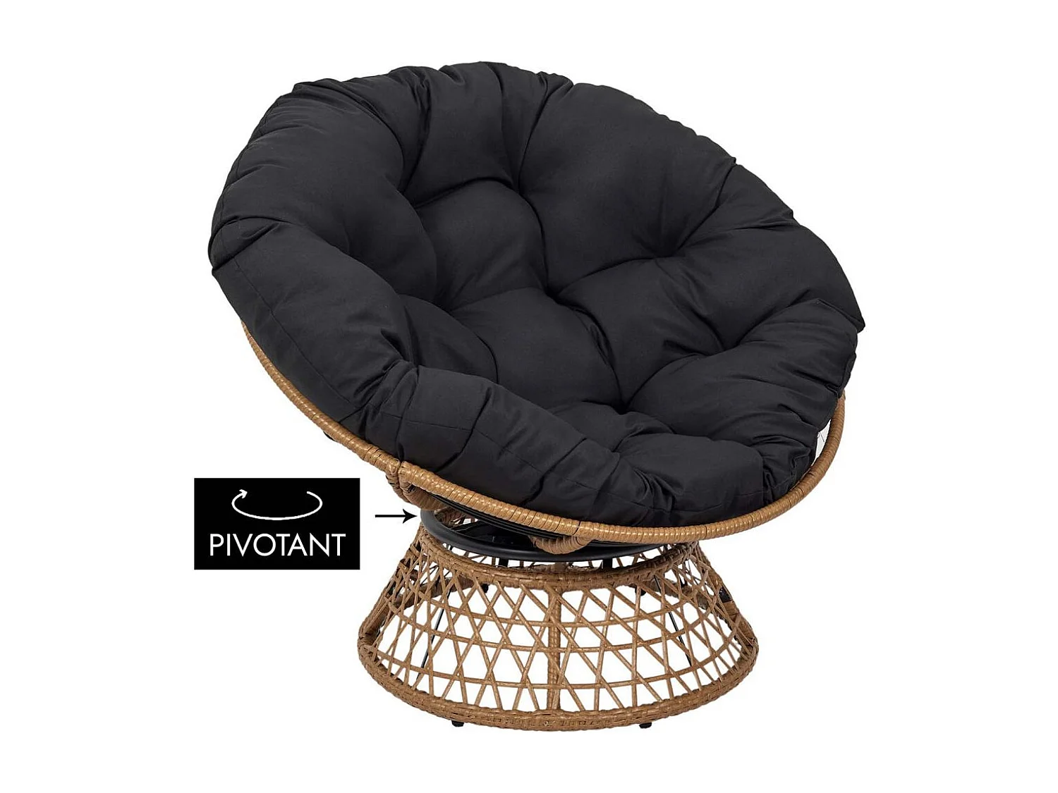 Fauteuil Cancun Noir, Marron