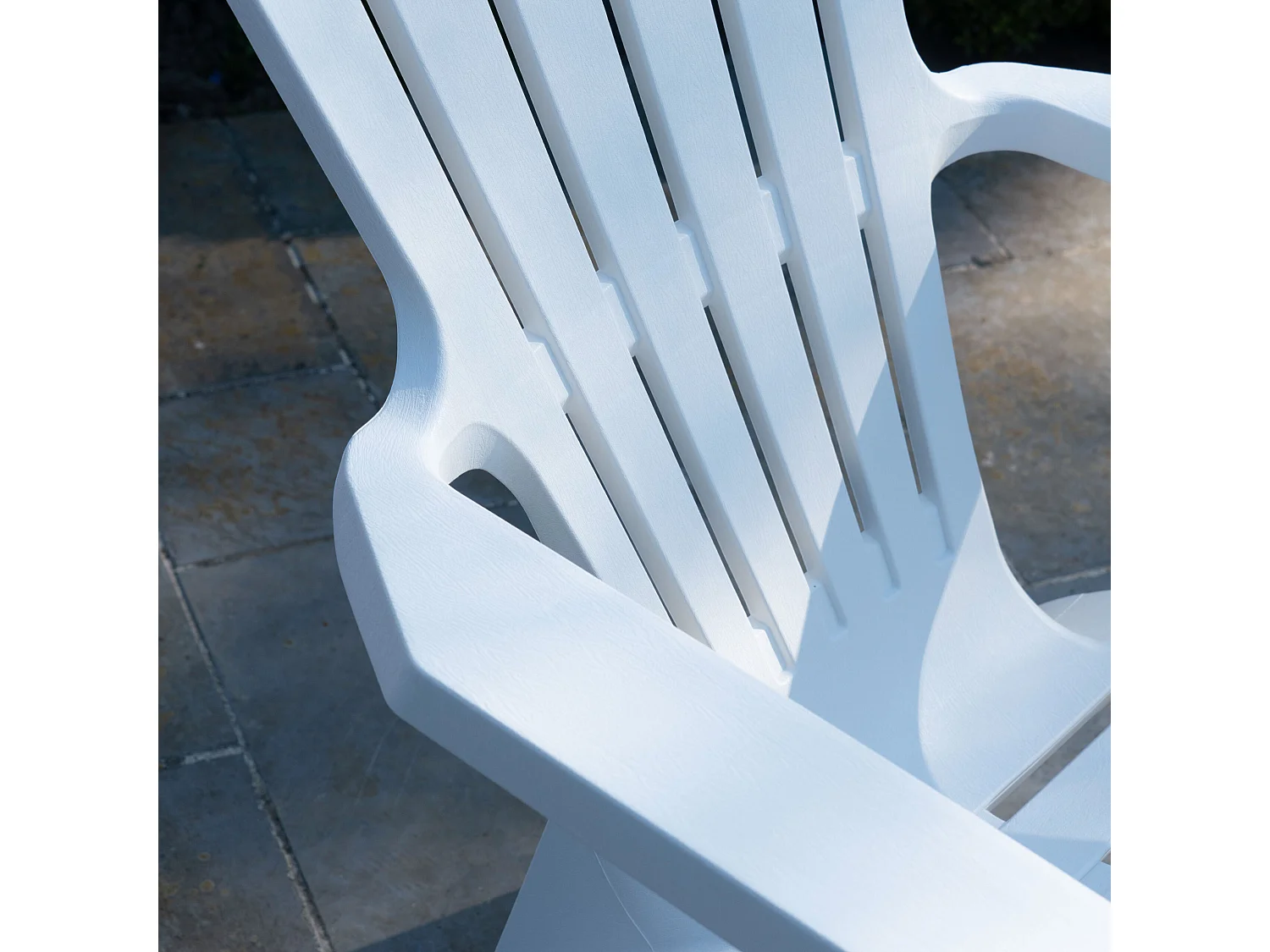 Fauteuil Adirondack de Jardin en Résine Empilable Blanc