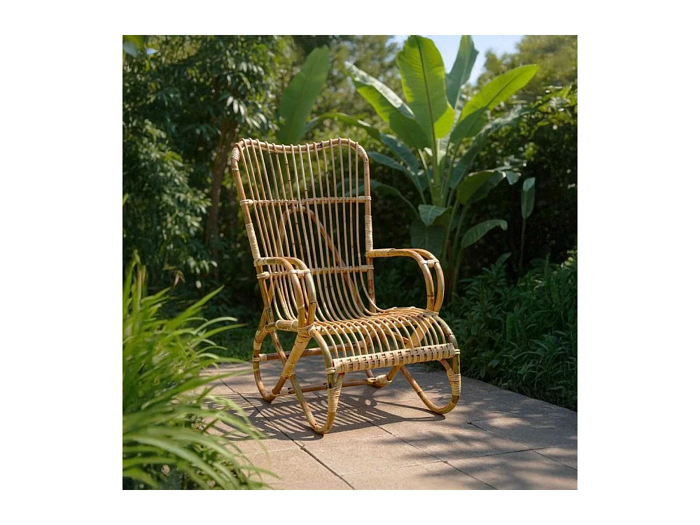 Fauteuil en manau naturel Taman