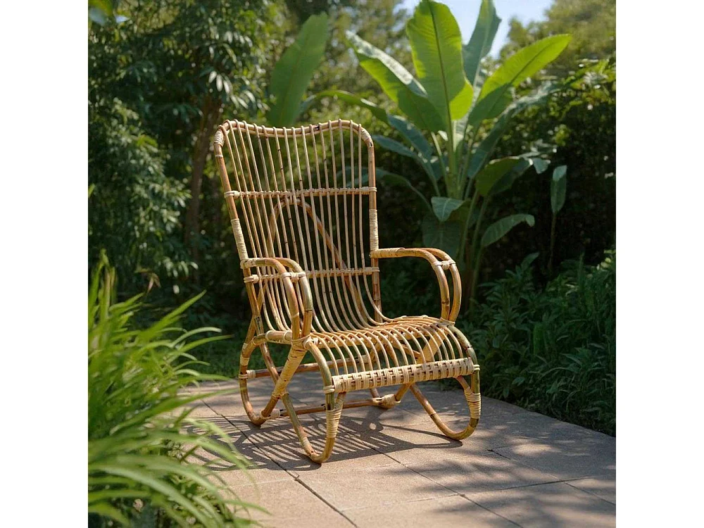 Fauteuil en manau naturel Taman