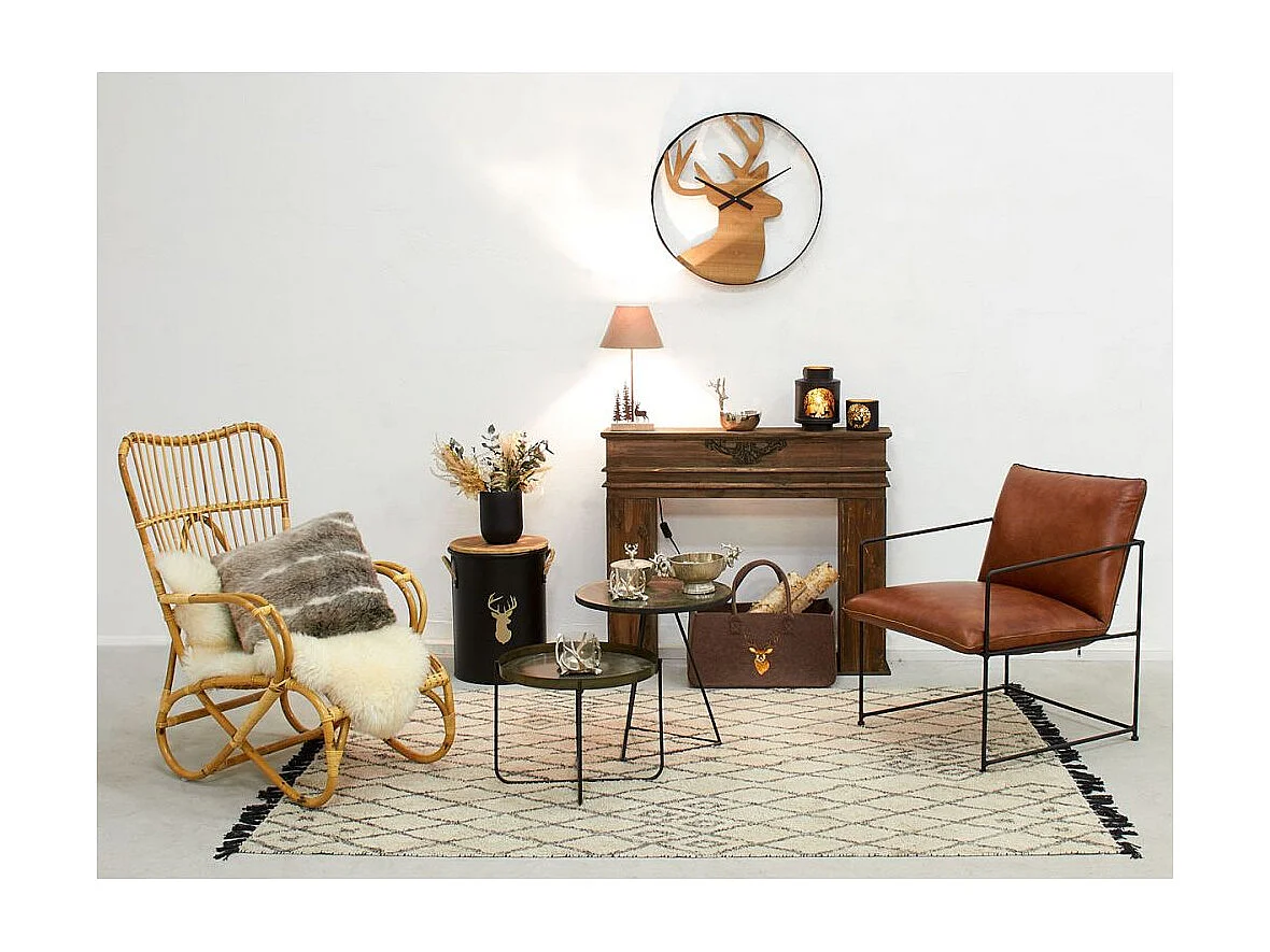 Fauteuil en manau naturel Taman